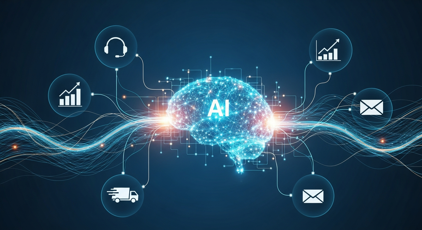 AI agent service delivering business outcomes in a modern Malaysian office